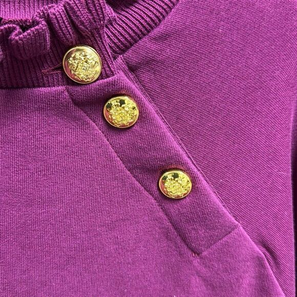 Talbots Women’s Plum Ruffle Trim Raglan Sweatshirt Size Large NEW - Picture 5 of 8